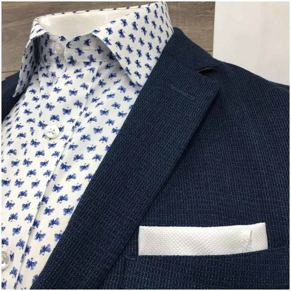 VINCE CAMUTO‎ Mens Blazer Sport Coat Casual Jacket Size 42L Blue Wool Suit